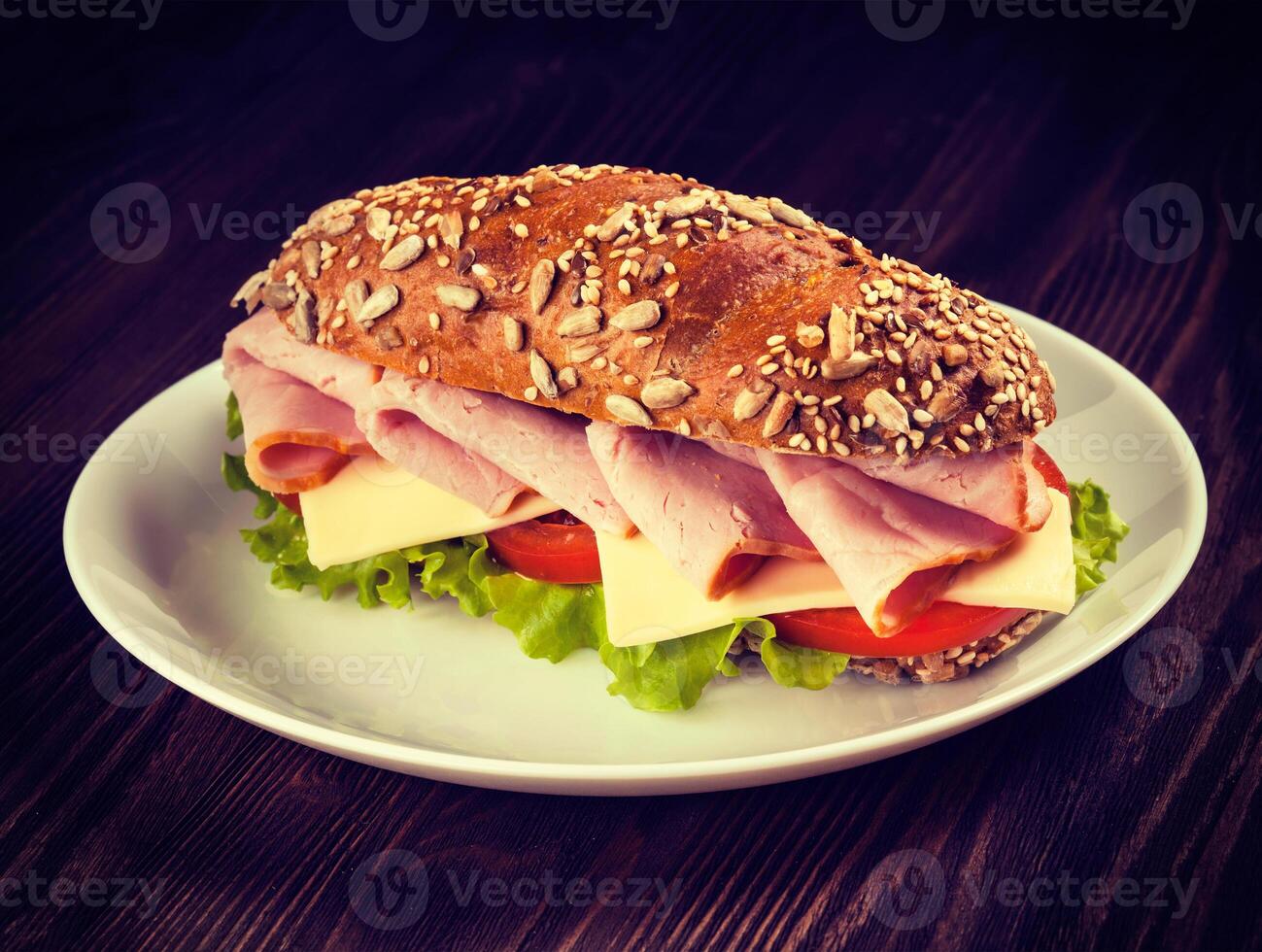 prosciutto Sandwich vicino su foto