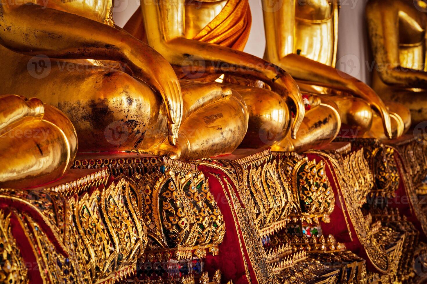 seduta Budda statue particolari, Tailandia foto