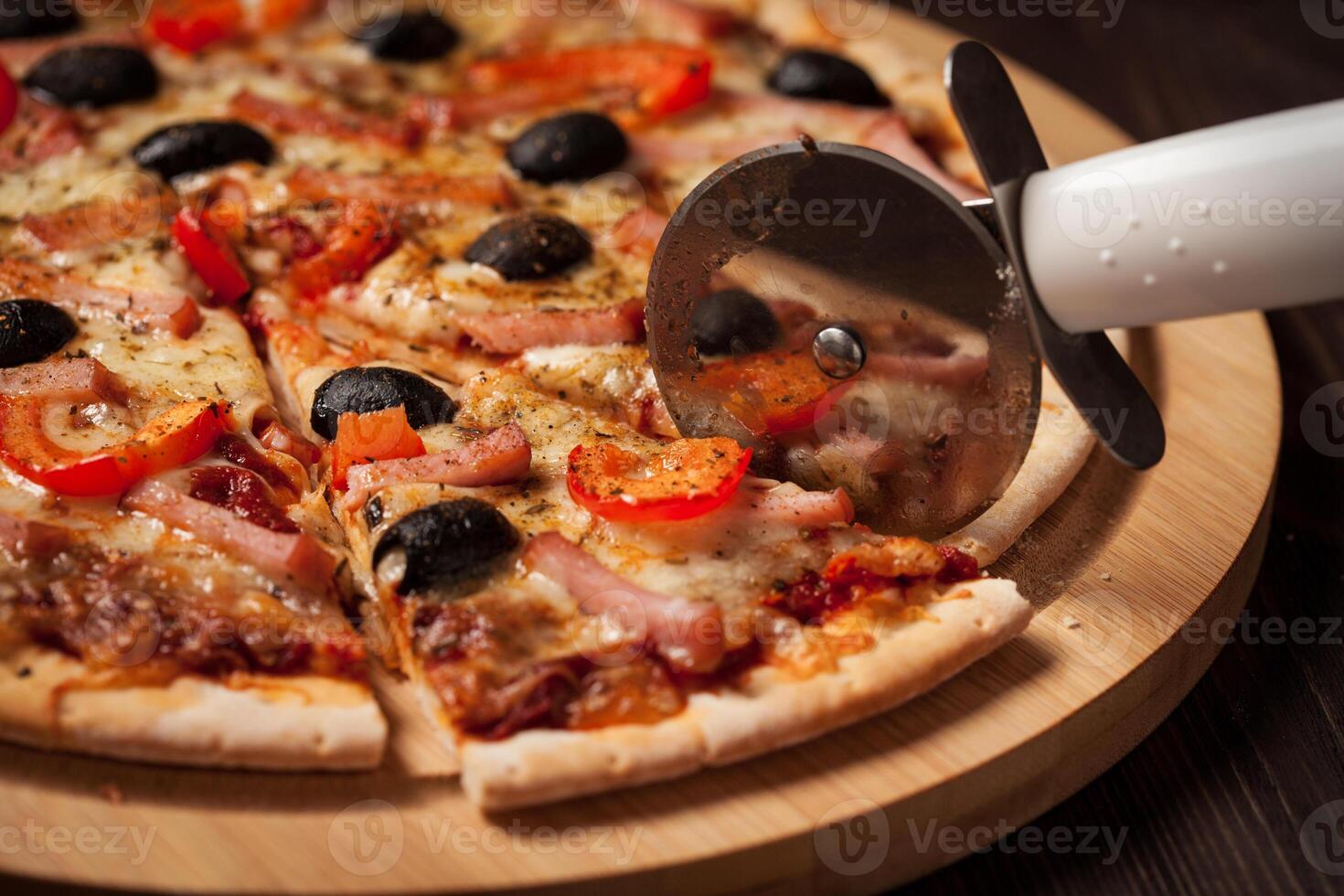 prosciutto Pizza vicino su foto