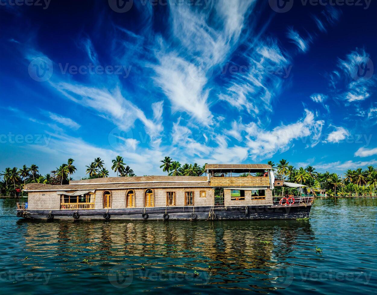 casa galleggiante su kerala stagni, India foto