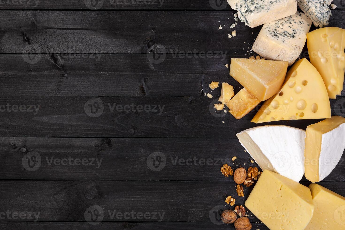 vario tipi di formaggio. superiore Visualizza. copia spazio. foto