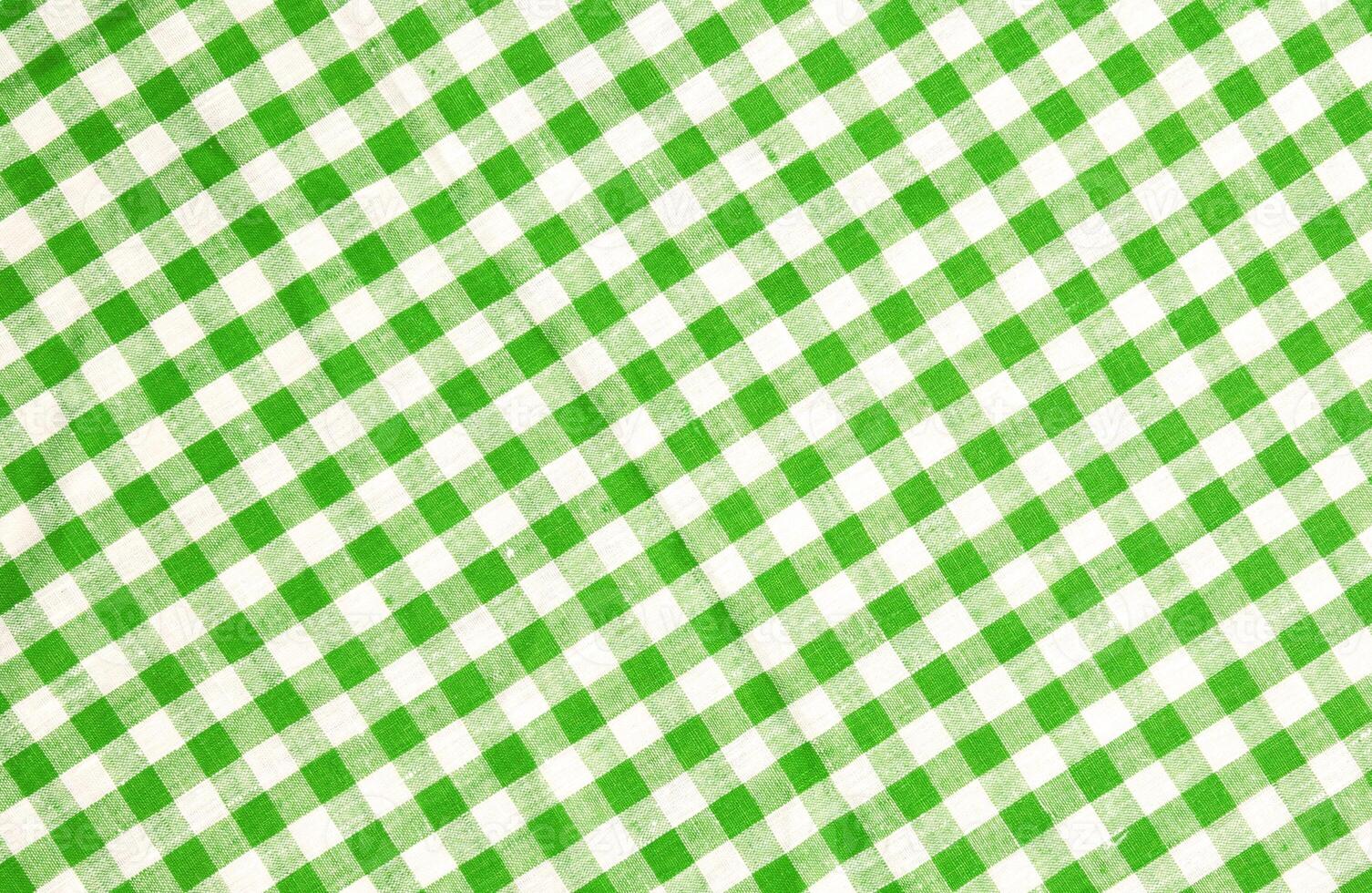 verde scacchi tovaglia struttura foto