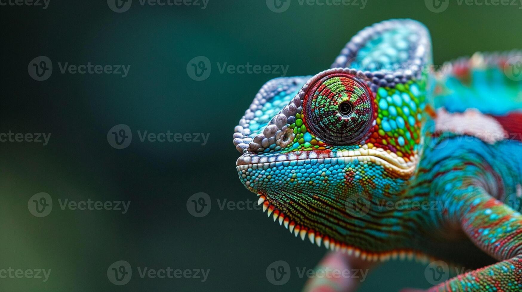 ai generato colorato camaleonte carino animale foto