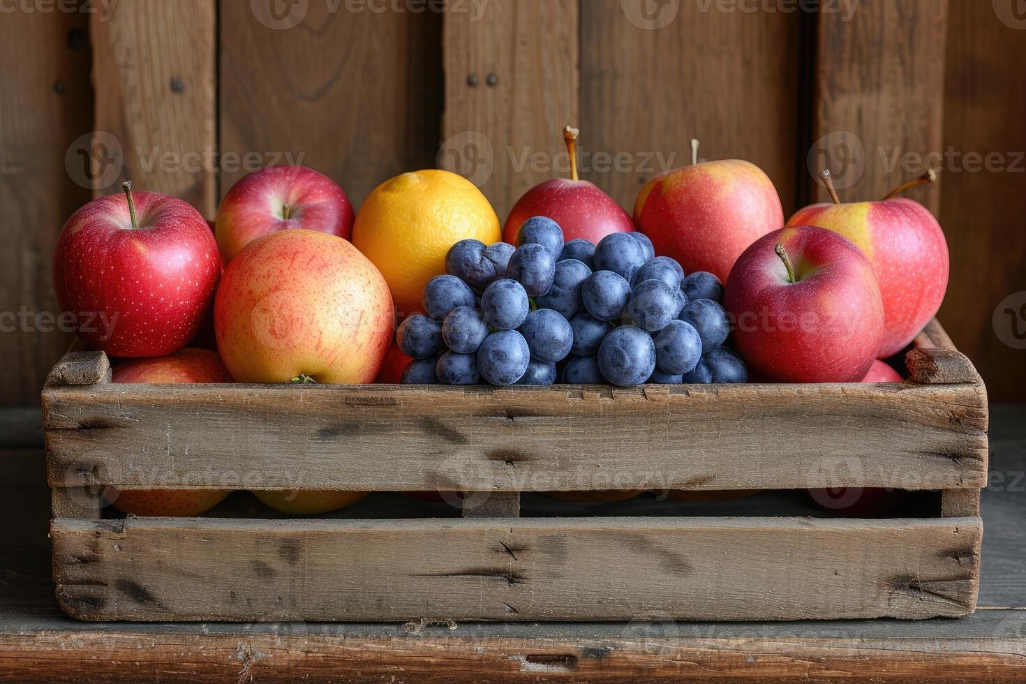 ai generato fresco frutta regalo scatola professionale pubblicità cibo fotografia foto