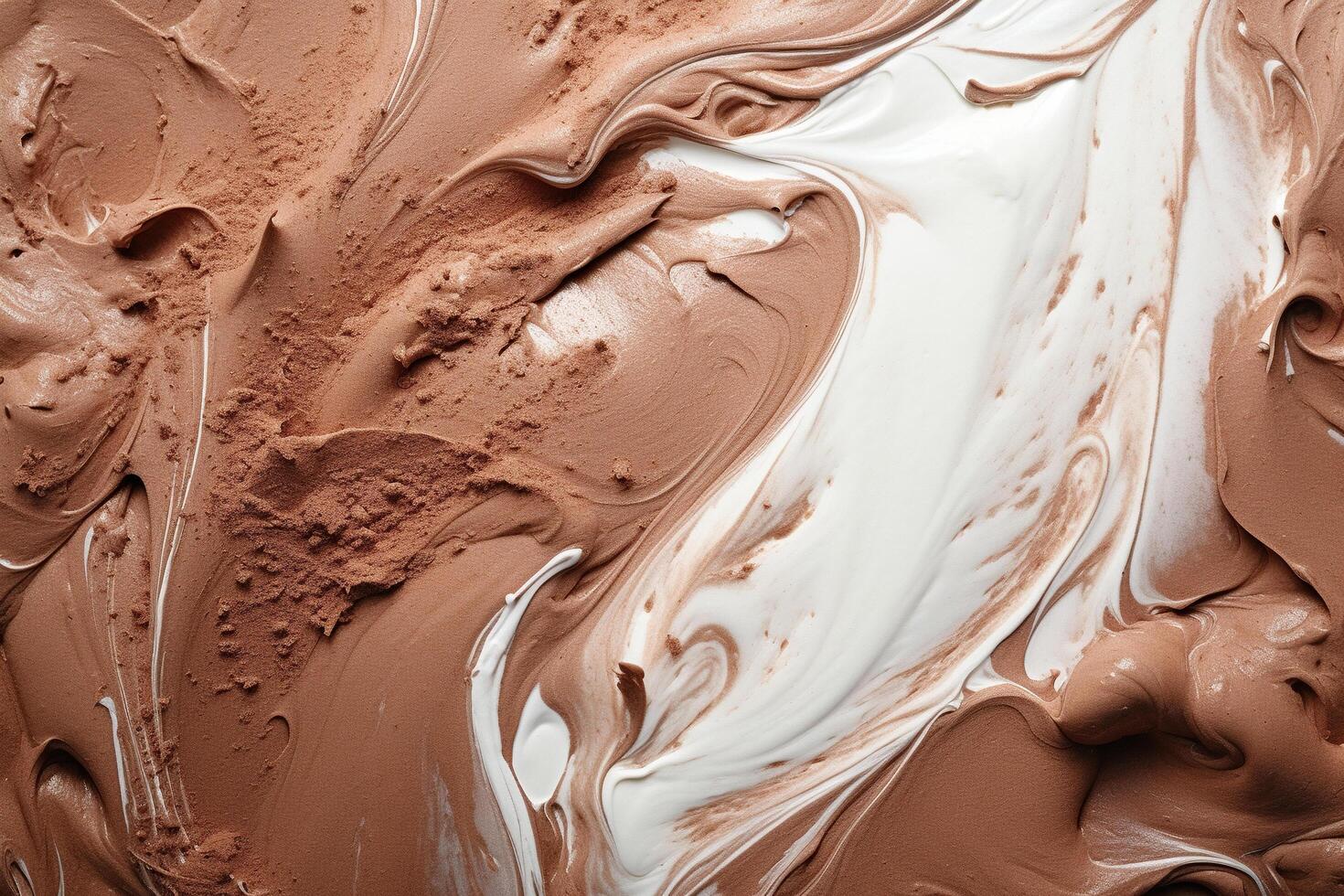 ai generato struttura di cioccolato e vaniglia ghiaccio crema insieme. generato di artificiale intelligenza foto
