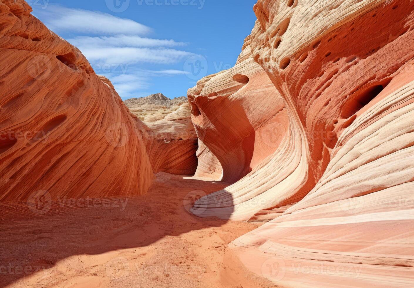 ai generato il onda arenaria formazioni natura paesaggio canyon nel deserti foto