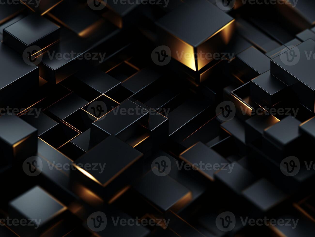 ai generato buio nero mosaico sfondo con d'oro Linee arte deco lusso stile struttura foto