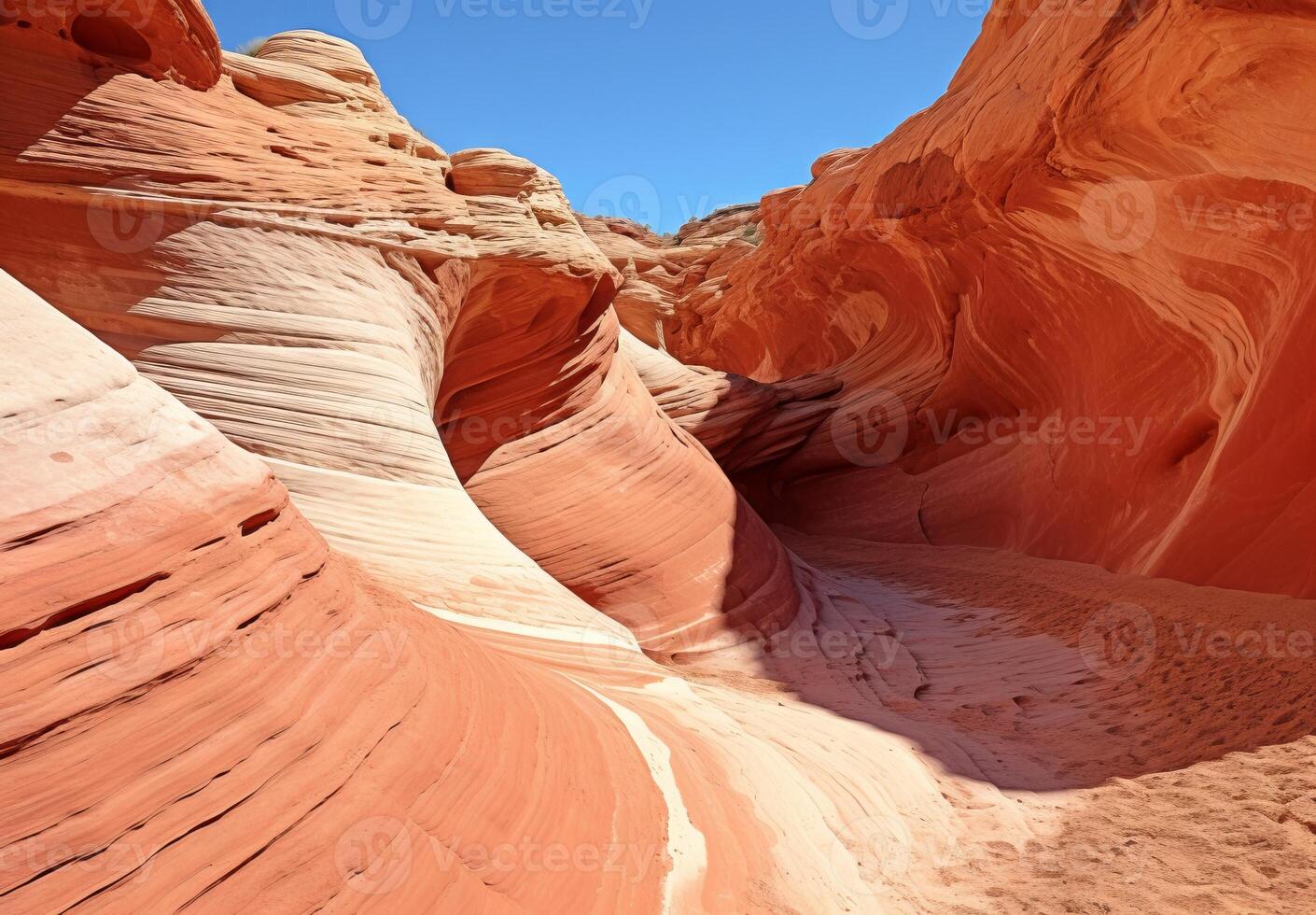 ai generato il onda arenaria formazioni natura paesaggio canyon nel deserti foto