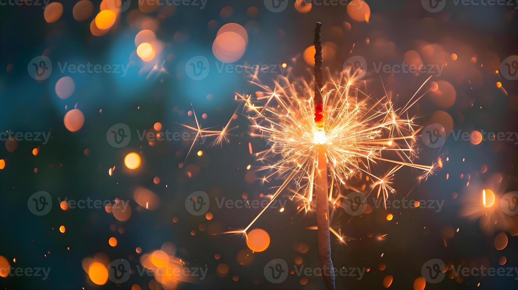 ai generato un' vicino su di un' sparkler su un' sfondo foto