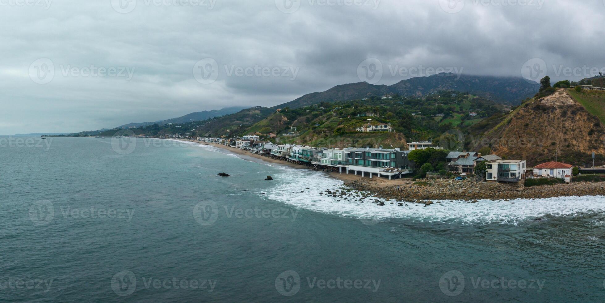 Malibu spiaggia aereo Visualizza nel California vicino los angeles, Stati Uniti d'America. foto