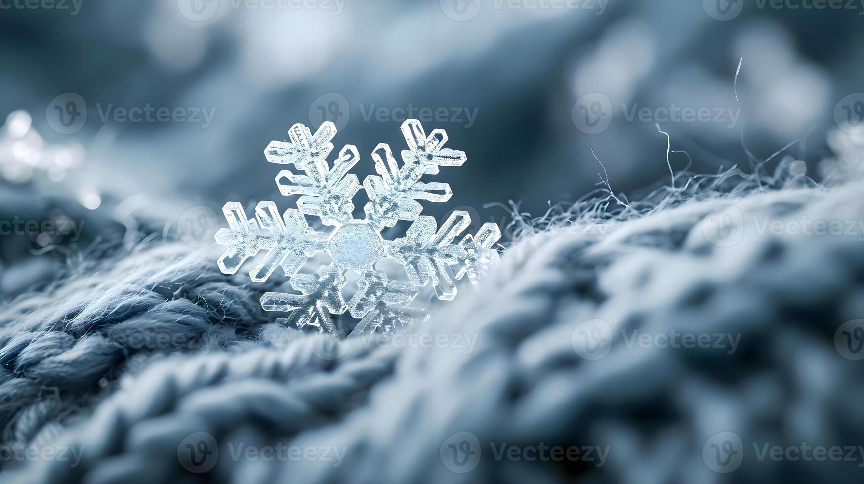 ai generato un' vicino su di un' fiocco di neve su un' corda foto