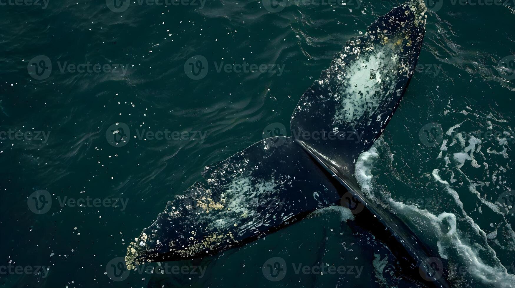 ai generato un' grigio balena è nuoto nel il acqua foto