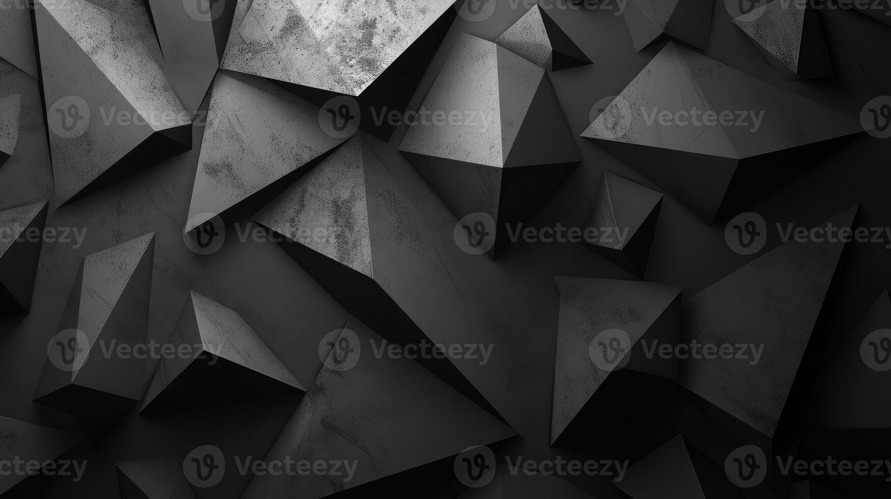 ai generato nero bianca buio grigio astratto sfondo. geometrico modello forma. linea triangolo poligono angolo. pendenza. ombra. Opaco. foto