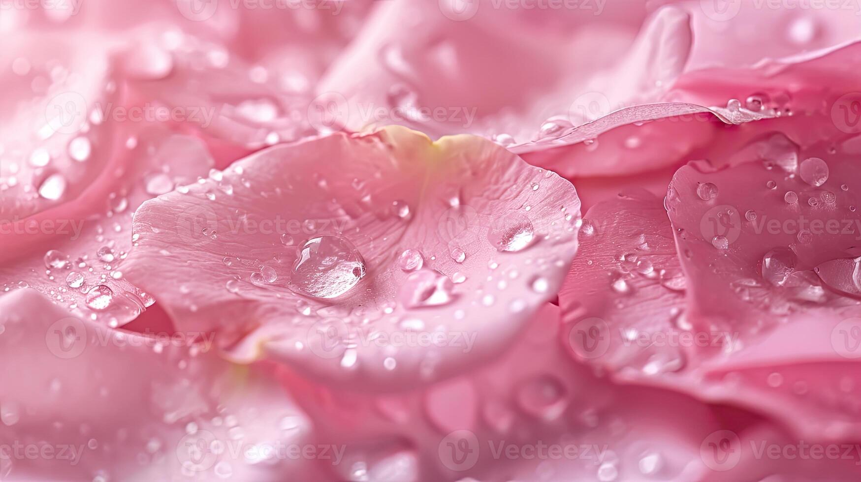 ai generato fresco leggero rosa rosa petalo sfondo con acqua pioggia far cadere foto