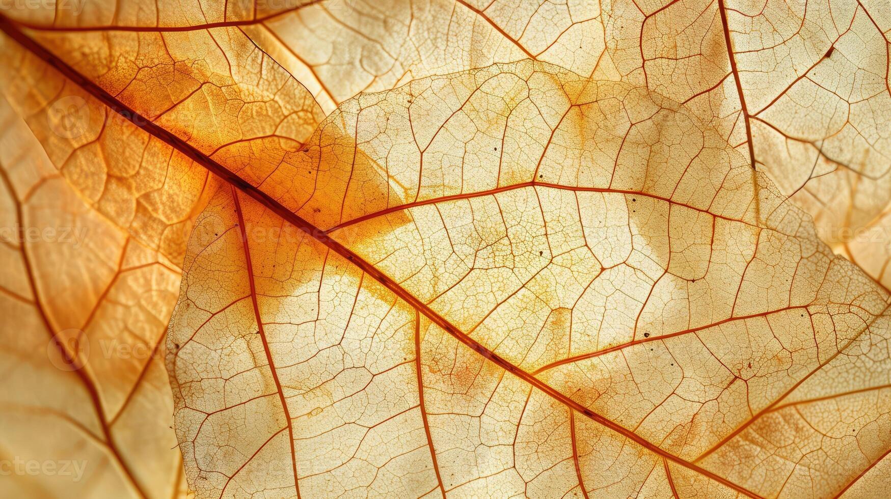 ai generato vicino su di fibra struttura di asciutto le foglie struttura sfondo. cellula modelli di scheletri foglie, fogliame rami foto