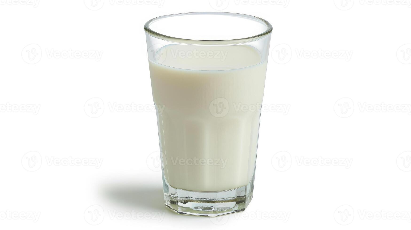 ai generato bicchiere di latte isolato su bianca foto
