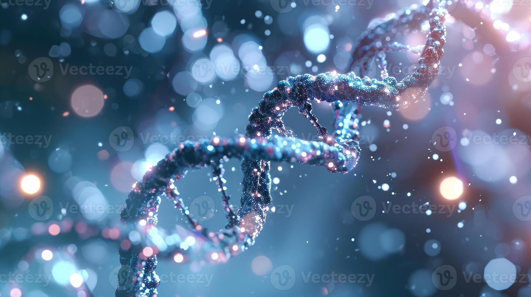 ai generato dna nel sfocata sfondo foto