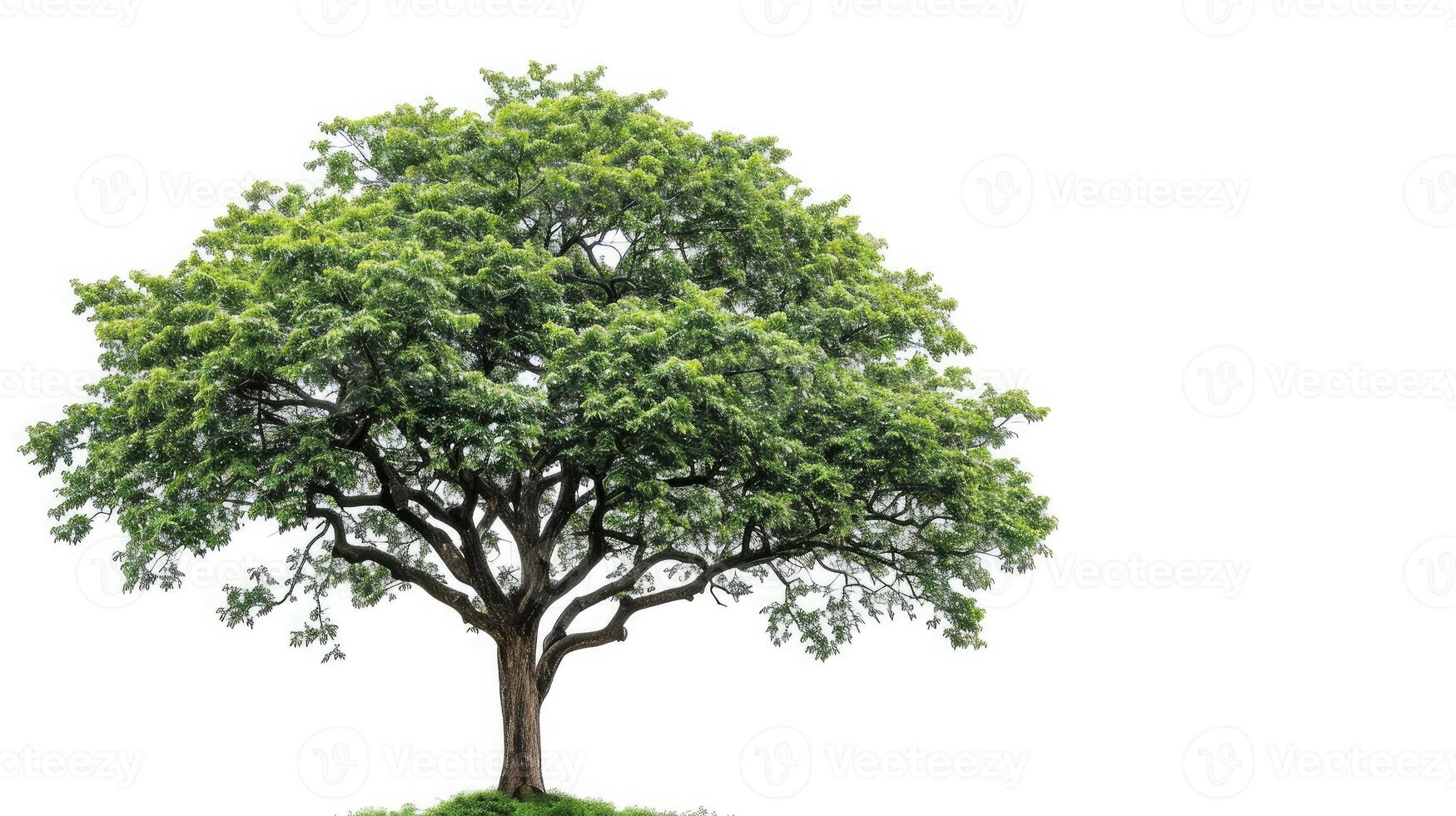 ai generato grande albero isolato su bianca sfondo foto