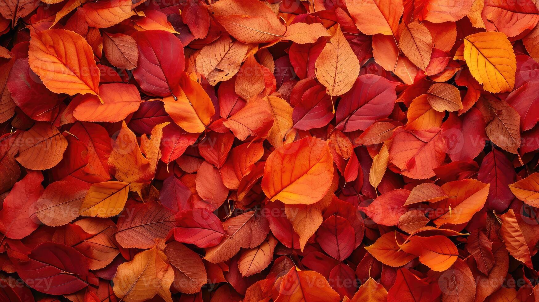 ai generato rosso e arancia autunno le foglie sfondo foto
