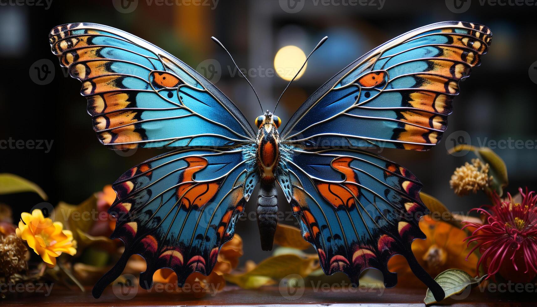 ai generato vivace colorato farfalla nel natura, vicino su bellezza generato di ai foto