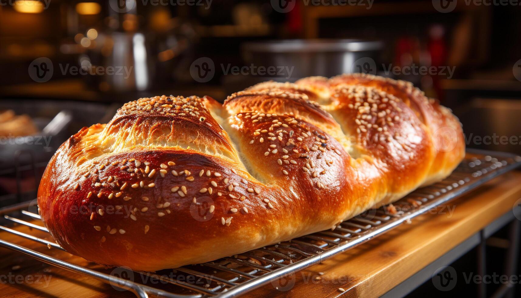 ai generato appena al forno pane, un' delizioso fatti in casa pasto generato di ai foto