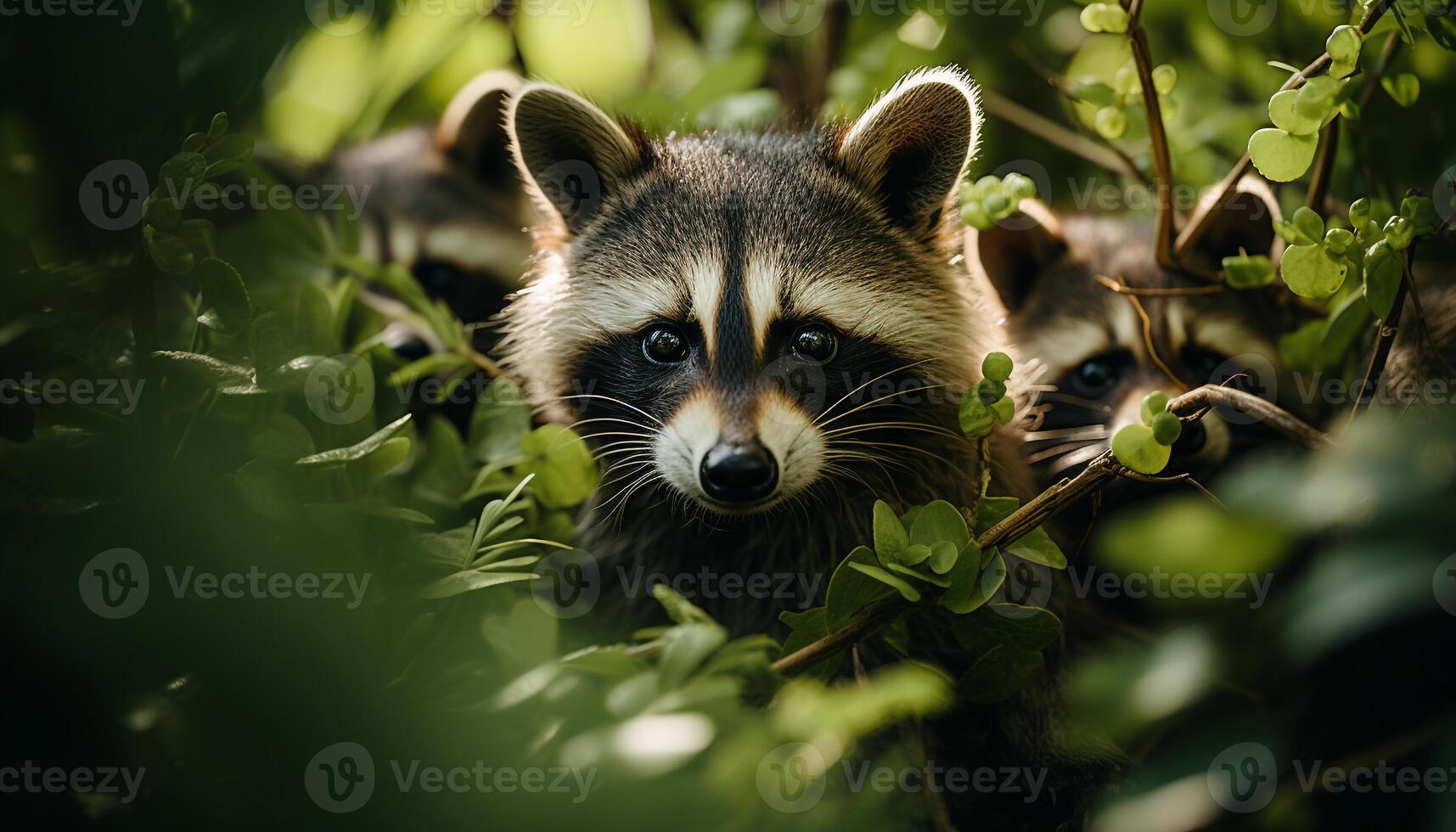 ai generato carino piccolo mammifero guardare a telecamera nel foresta generato di ai foto