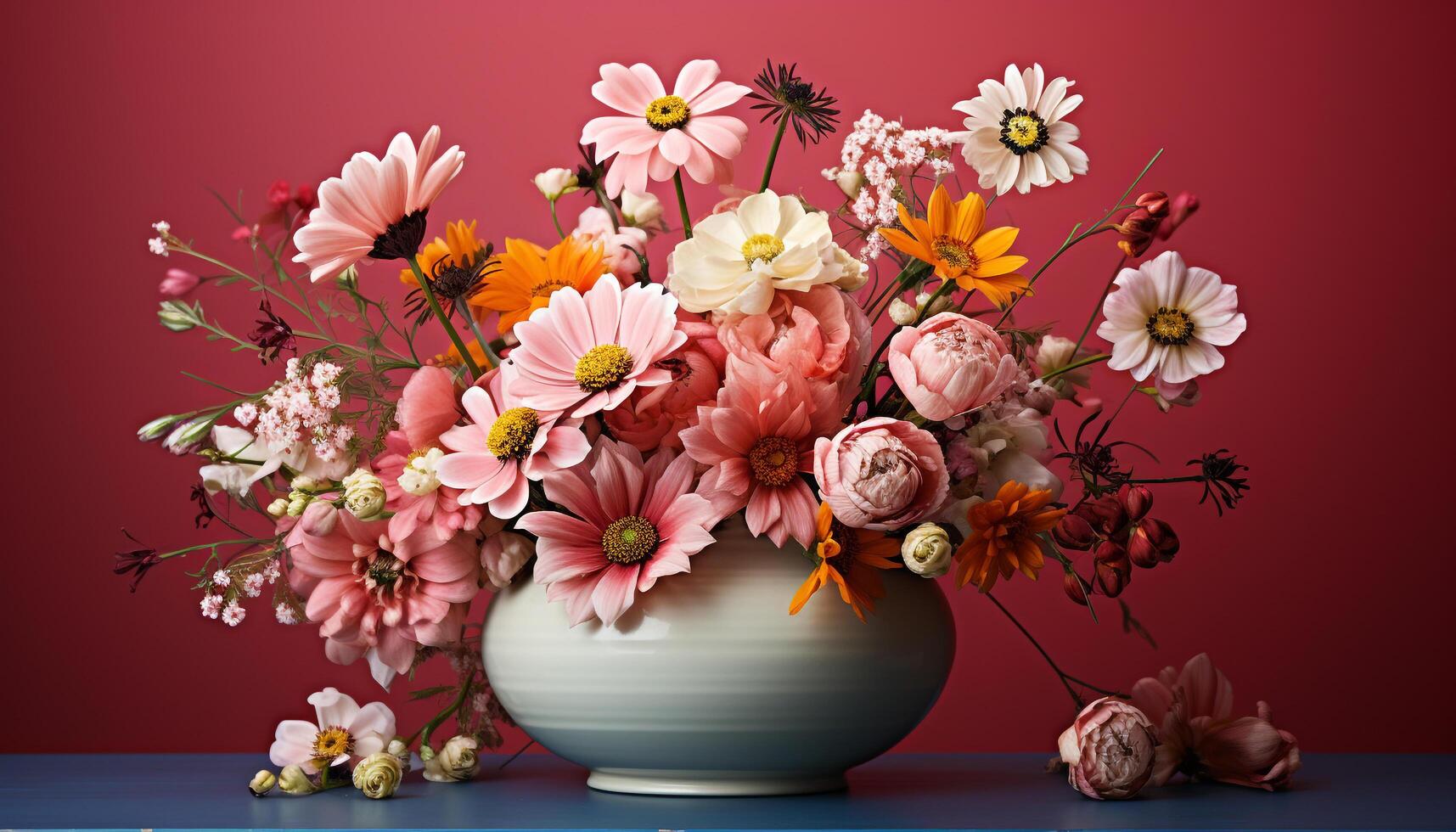 ai generato fiore vaso decorazione, natura bellezza nel illustrazione generato di ai foto