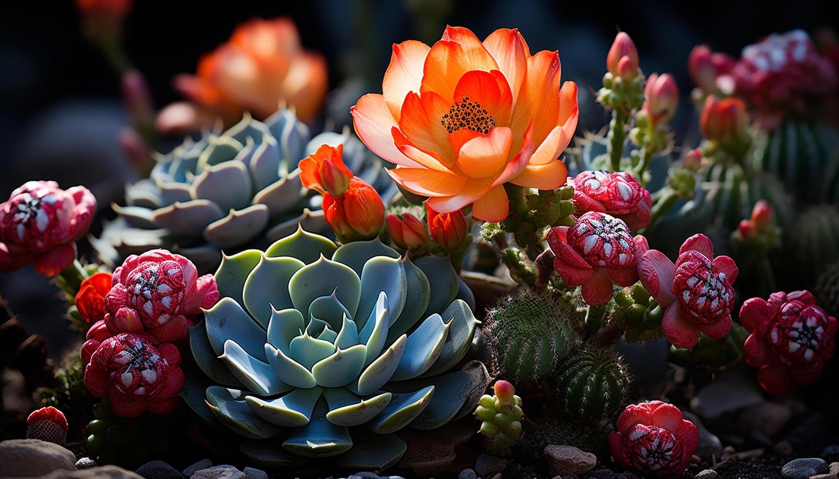 ai generato bellissimo rosa fiore fiori nel un' formale giardino generato di ai foto