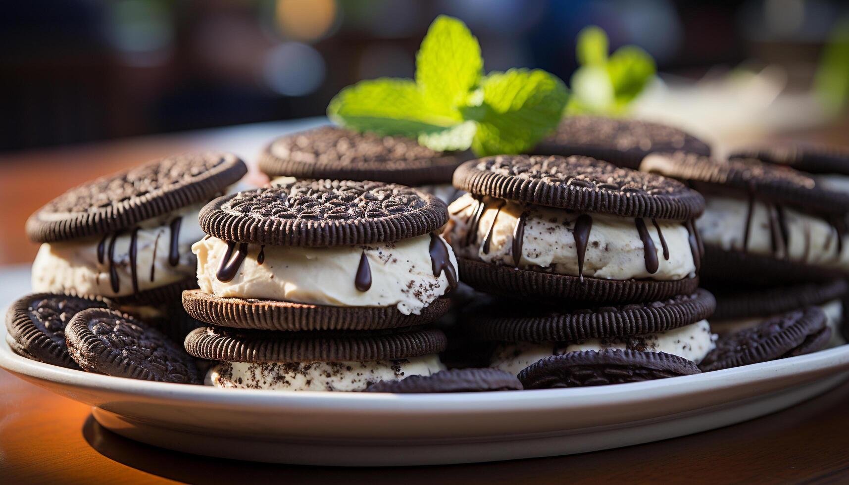 ai generato fatti in casa cioccolato patata fritta biscotti su rustico di legno tavolo generato di ai foto