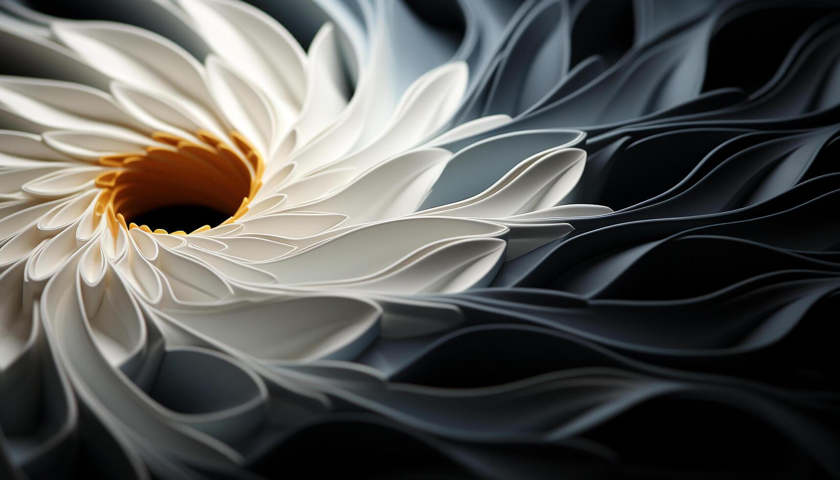 ai generato astratto fiore fondale con colorato petali e curve generato di ai foto