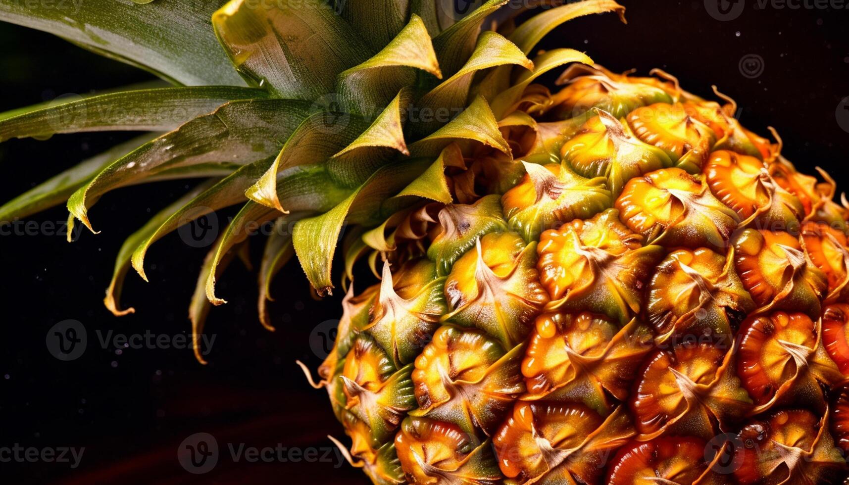 ai generato freschezza di tropicale frutta, ananas, porta salutare mangiare e rinfresco generato di ai foto