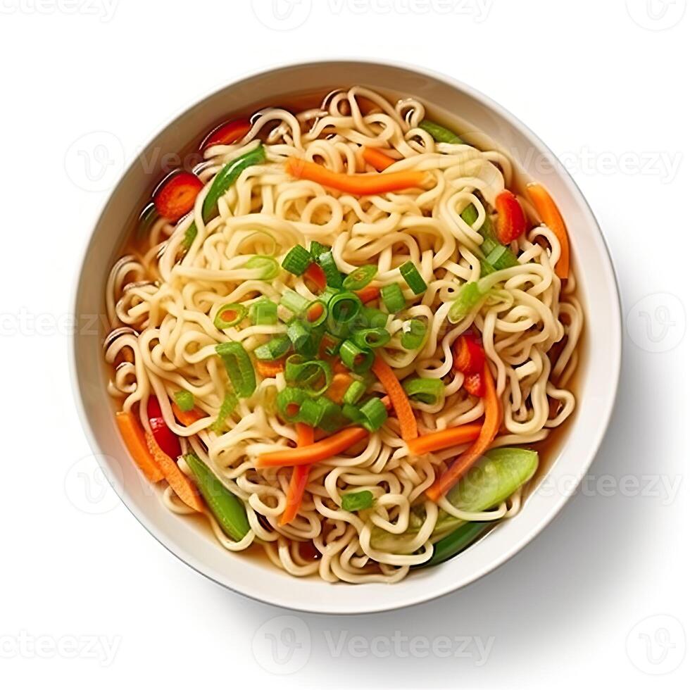 ai generato ramen la minestra avvicinamento foto