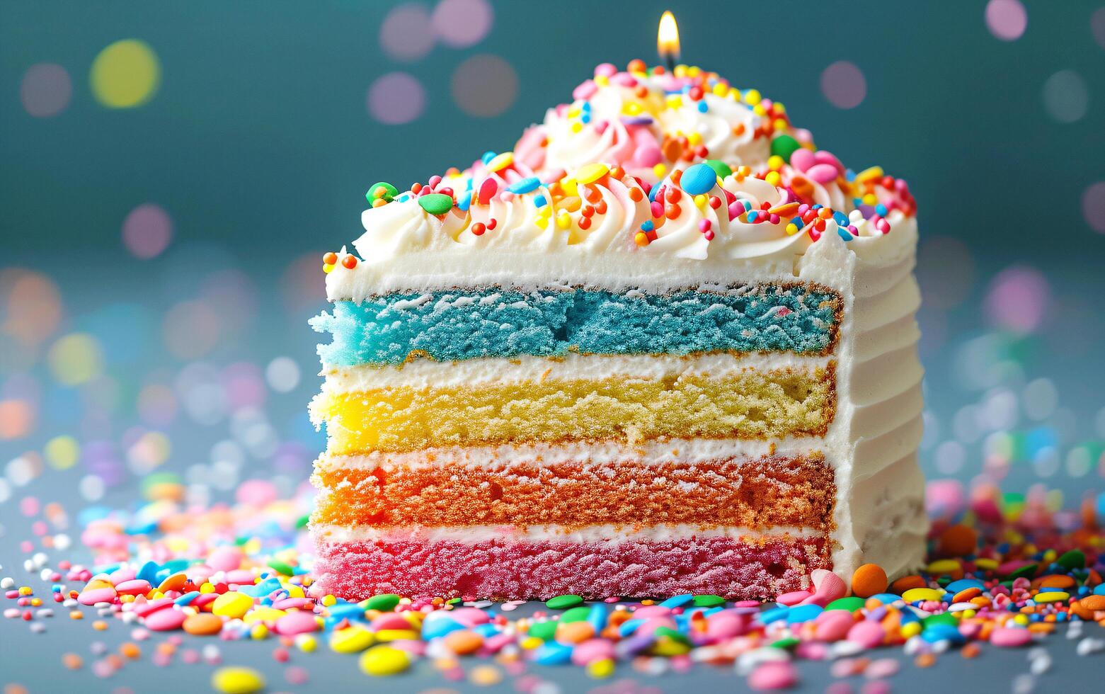 ai generato vaniglia eleganza scatenato. un' compleanno torta di squisito delizia. foto