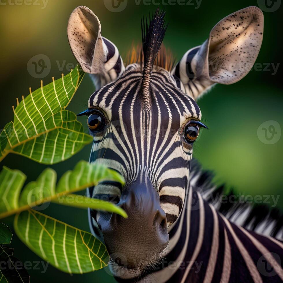 ai generato insetto avvicinamento, macro fotografia un' zebra. grande profondità di campo e molte di insetto dettagli su un isolato sfondo. foto