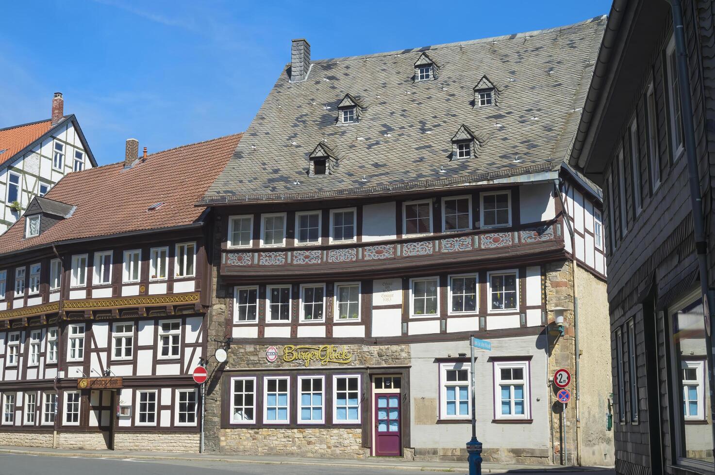 Goslar, Germania, 2015, metà timbered case, Goslar, Harz, inferiore Sassonia, Germania, unesco mondo eredità luogo foto