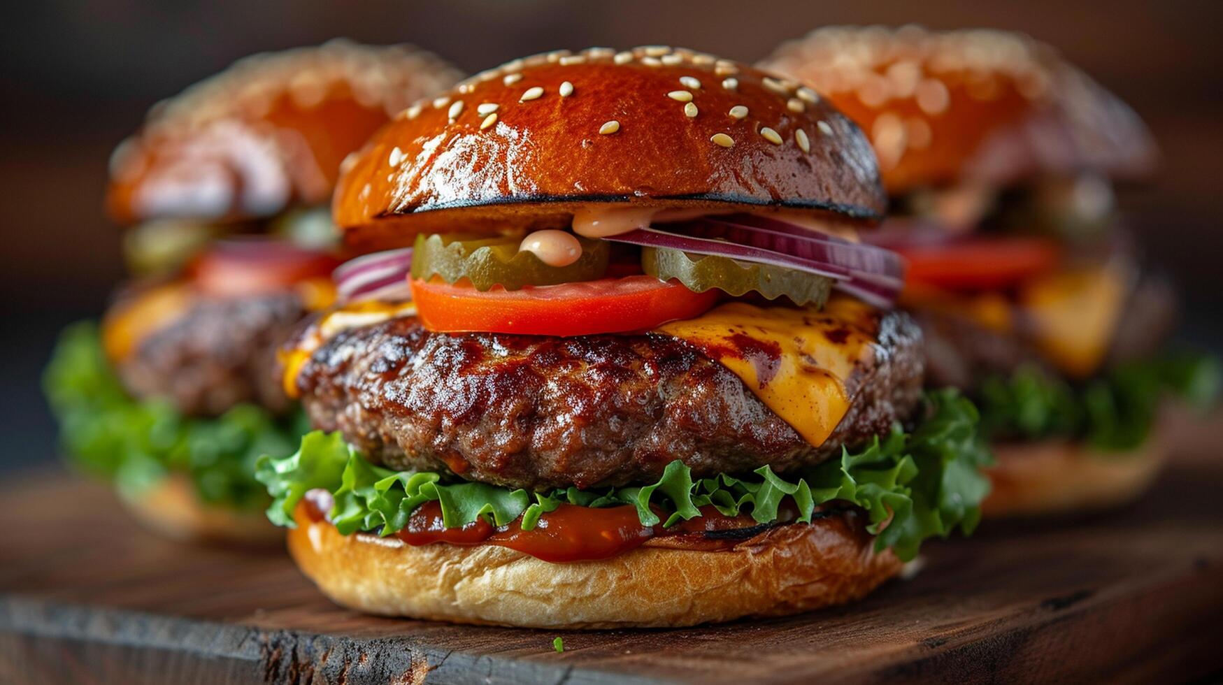 ai generato realistico delizioso hamburger foto