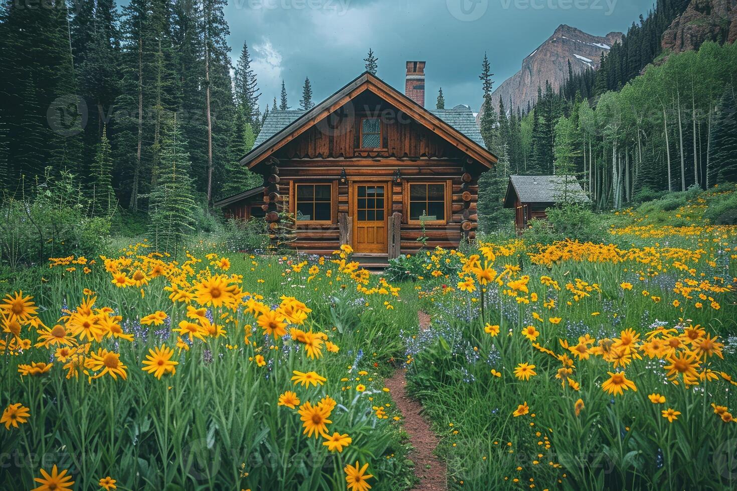 ai generato bellissimo natura montagna scenario professionale fotografia foto