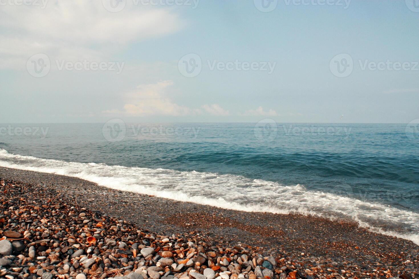 mare costa nel il sera foto