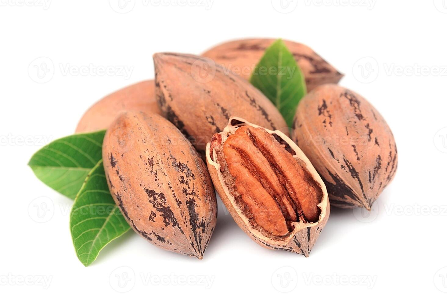 pecan noccioline su bianca sfondi foto