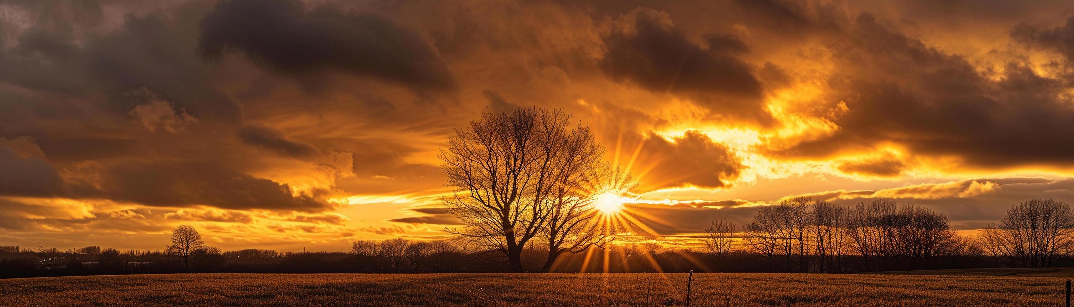 ai generato d'oro tramonto, sfondo Immagine, generativo ai foto