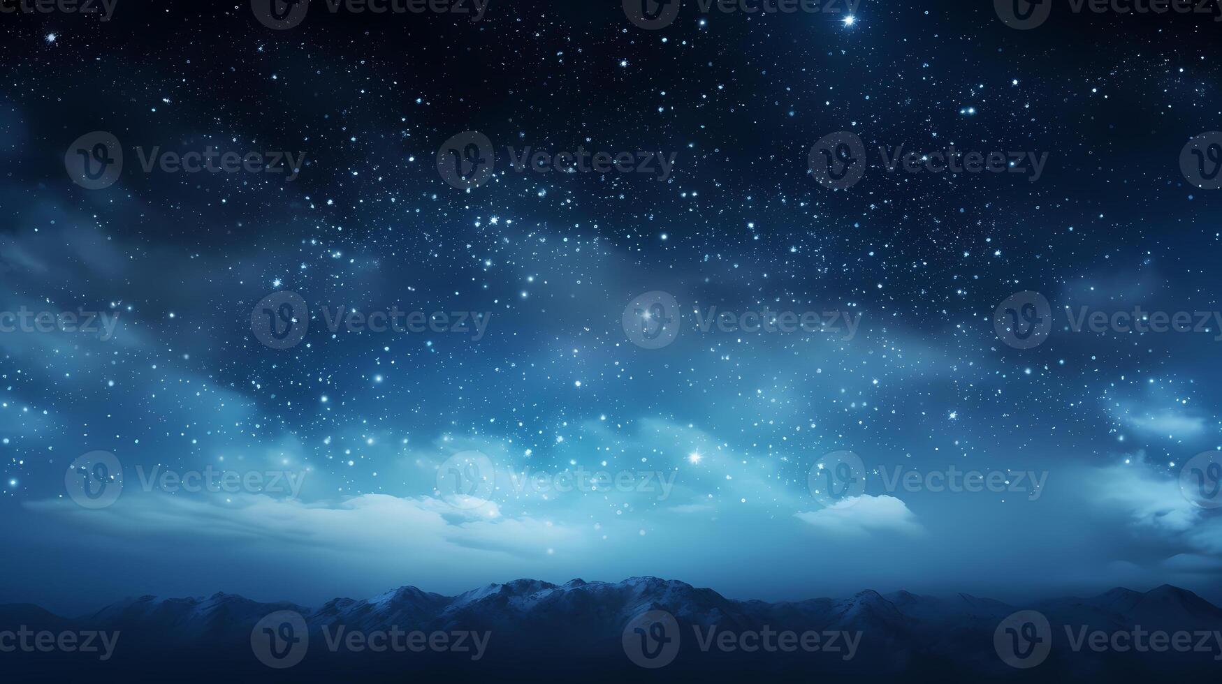 ai generato sfondo notte cielo con stelle e montagne foto