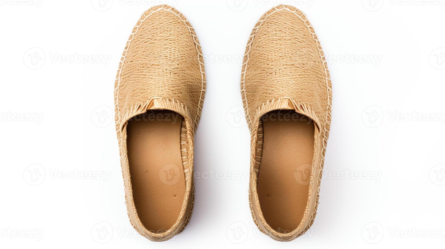 ai generato oro espadrillas scarpe isolato su bianca sfondo con copia spazio per annuncio. generativo ai foto