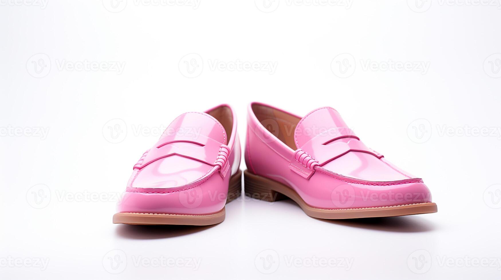 ai generato rosa mocassini scarpe isolato su bianca sfondo con copia spazio per annuncio. generativo ai foto