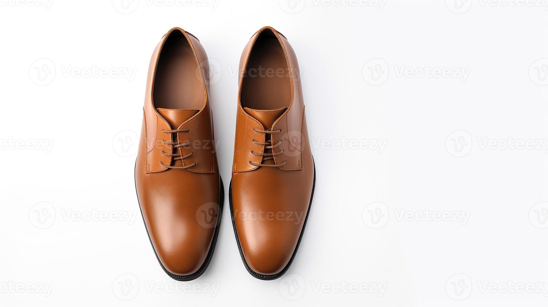 ai generato ambra oxford scarpe isolato su bianca sfondo con copia spazio per annuncio. generativo ai foto