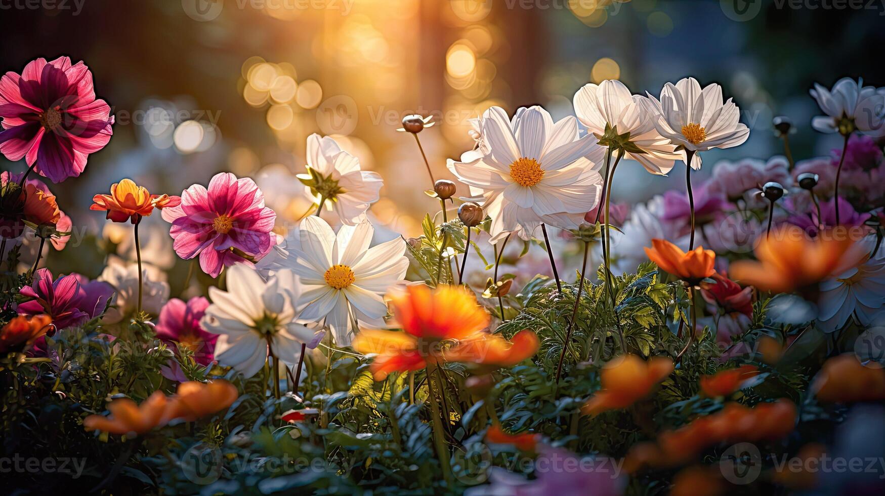 ai generato giglio fiori nel il sole ai generato foto