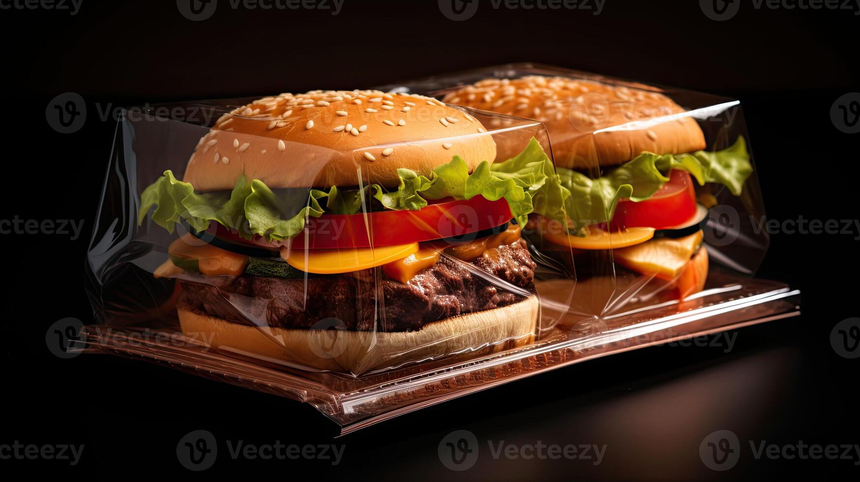 ai generato Fast food hamburger pacchetto ai generato foto