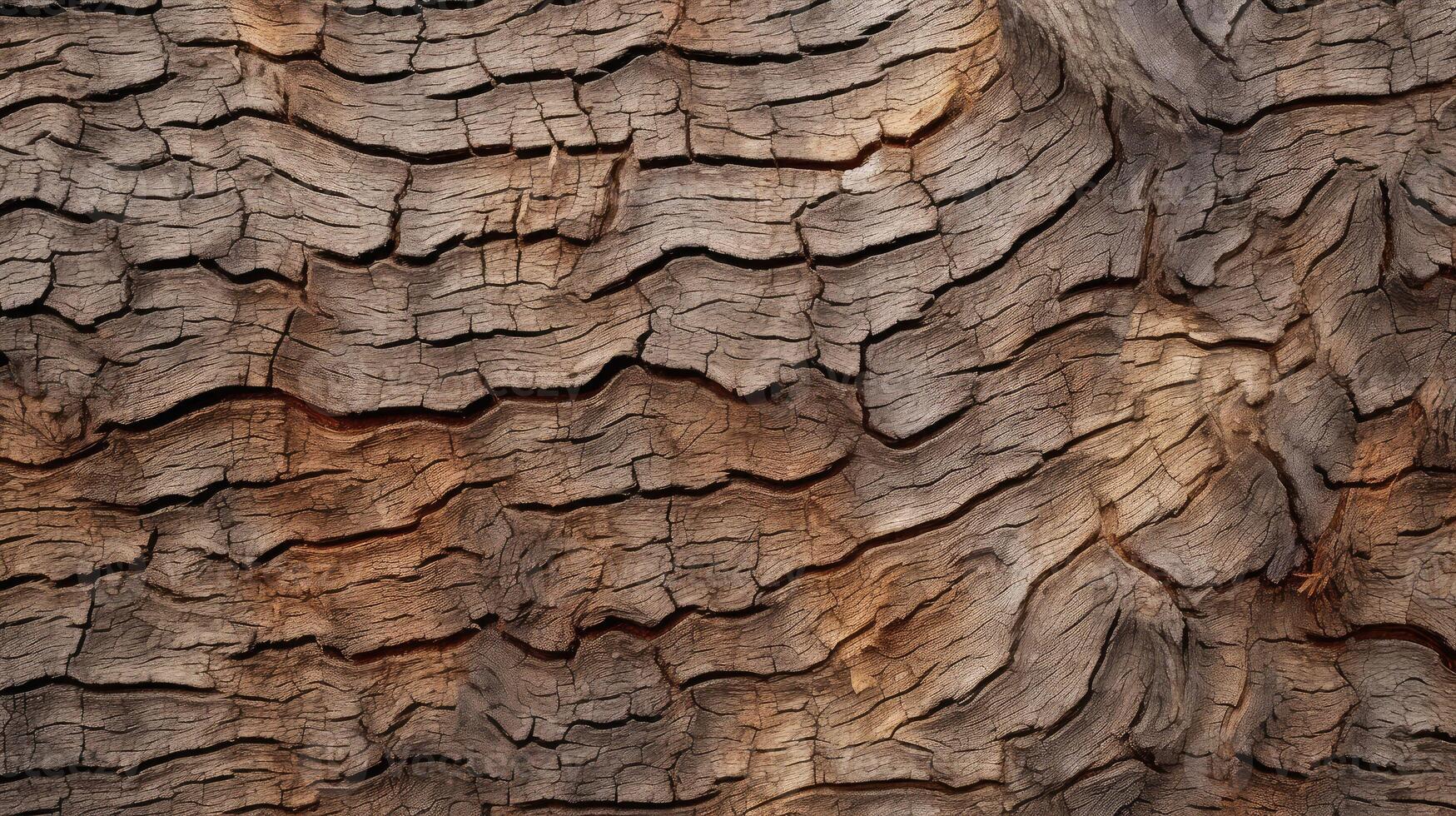 ai generato creste quercia albero abbaiare ai generato foto