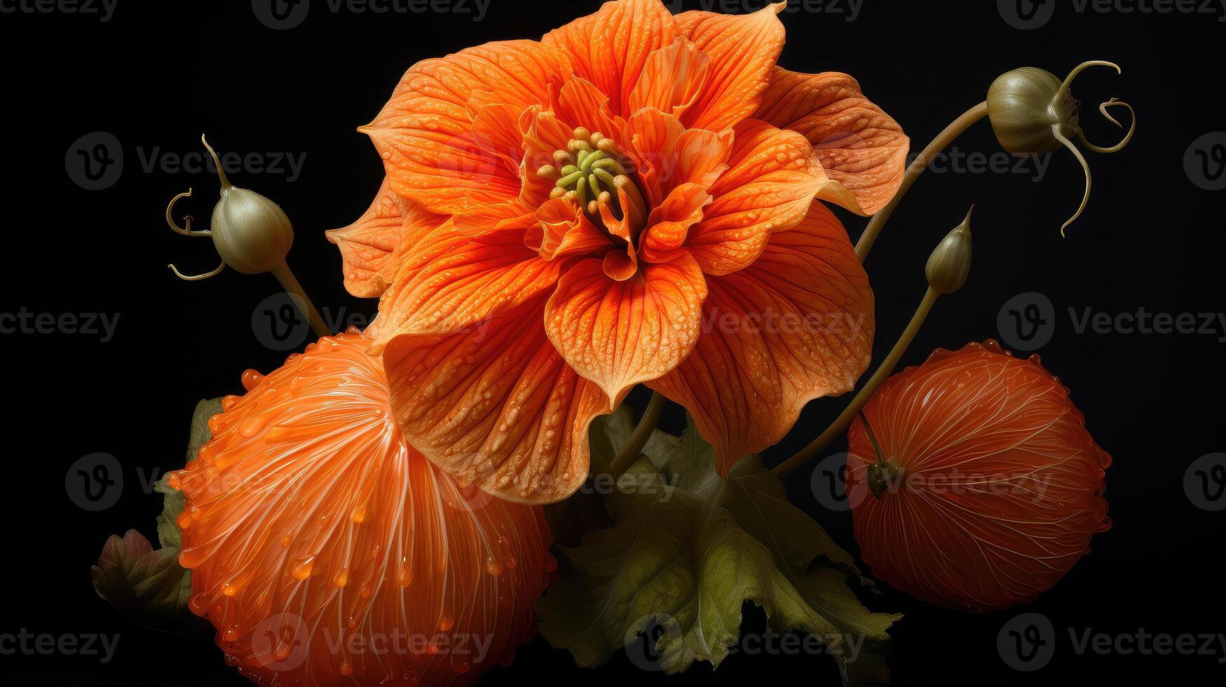 ai generato raccogliere zucca fiore ai generato foto