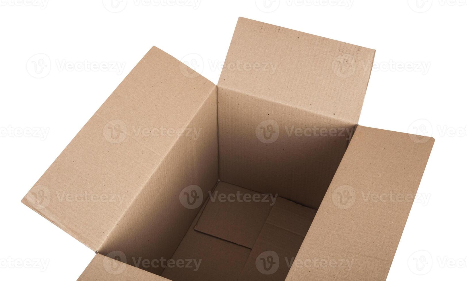 Aperto cartone scatola. foto