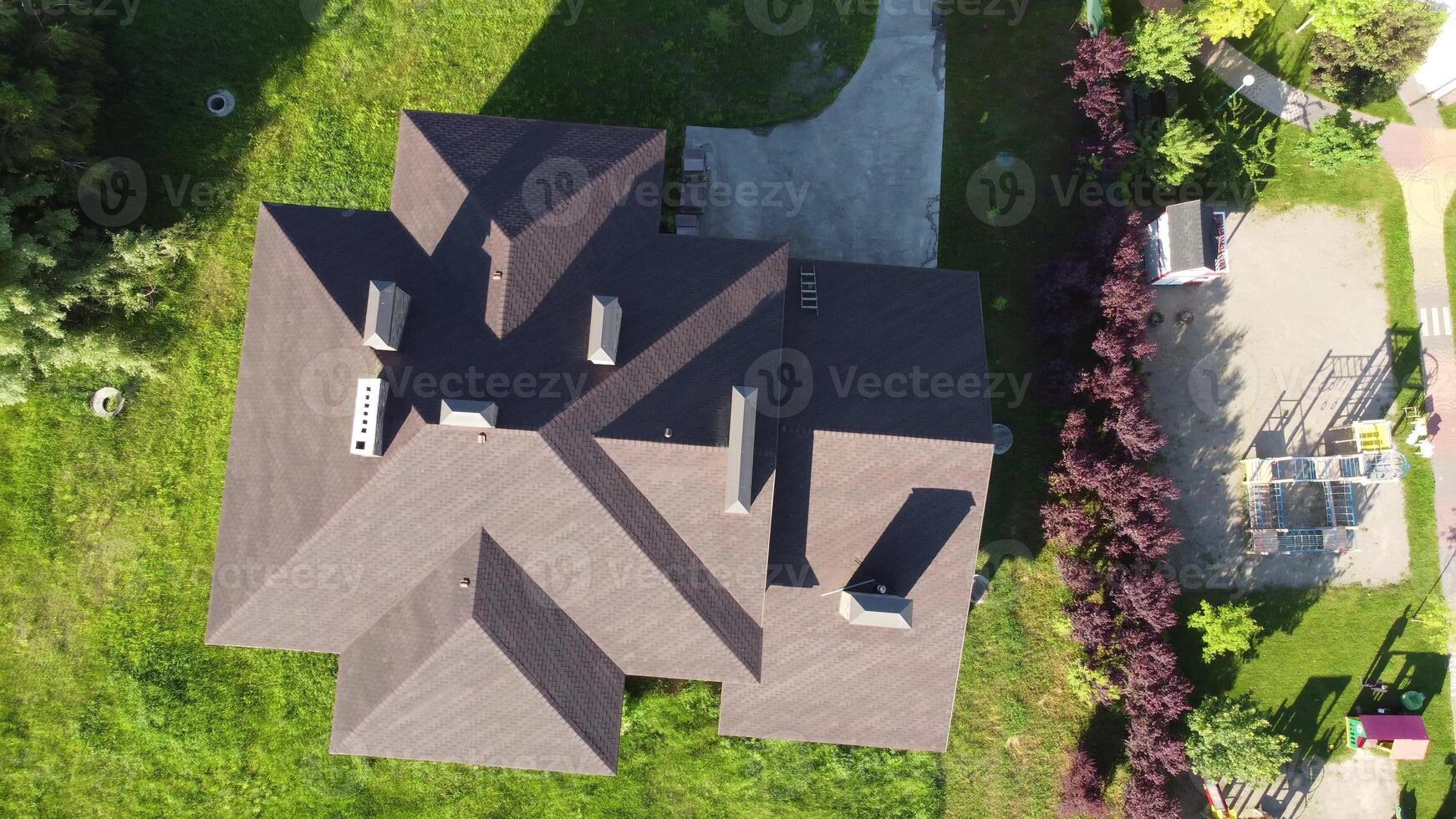 avvicinamento aereo Ingrandisci su Visualizza tetto superiore foto